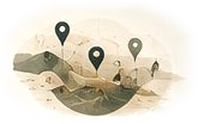 Mapa com marcadores de localização
